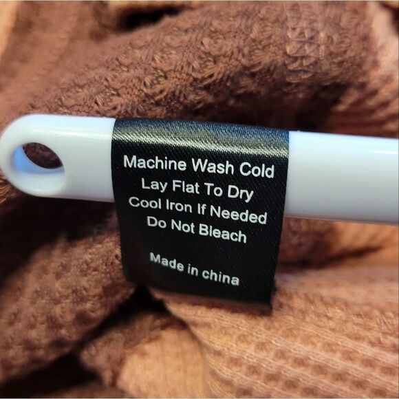 POL Pink and Mauve Waffle Knit Full Zip Hooded Jacket Sweatshirt Women's Small - Picture 9 of 12